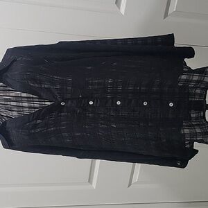 NEW IN Black Sheer Button-Up Blouse SIZE Medium